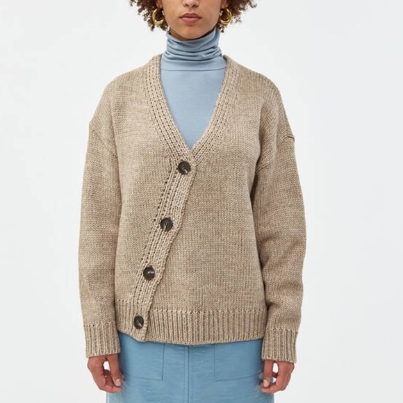 Mijeong Park Chunky Knit Cardigan Tan 
